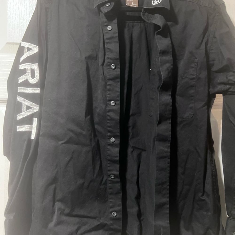 Ariat Black Long Sleeve Shirt with White Logo